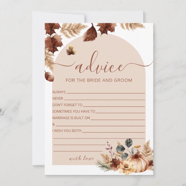 Boho Bridal Shower Advice Cards Terracotta Floral (Front)