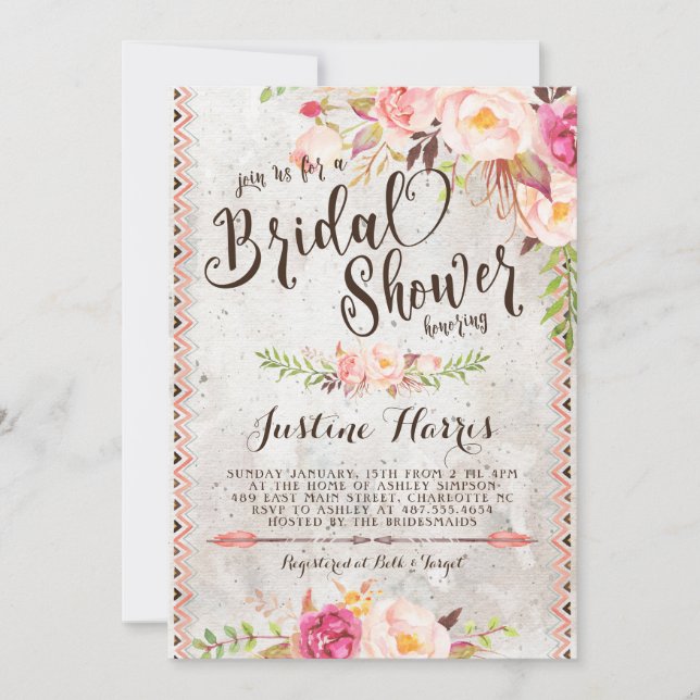 Boho Bridal Shower Invitation (Front)