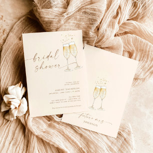 Boho Bridal Shower Invite, Bubbly Bridal Shower Invitation