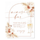 Boho Bridal Shower Mimosa Bar Sign | Pampas Grass