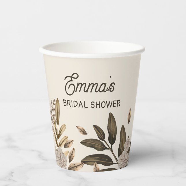 Boho Bridal Shower Paper Cups (Front)