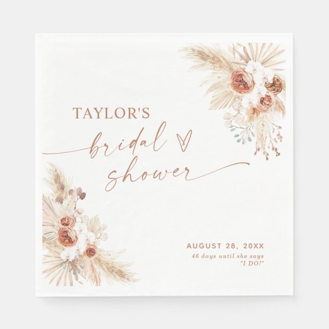 Boho Bridal Shower Paper Napkin (Front)