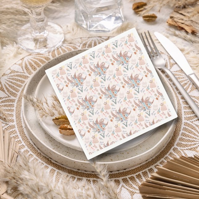 Boho Bridal Shower Pattern Napkin (Creator Uploaded)