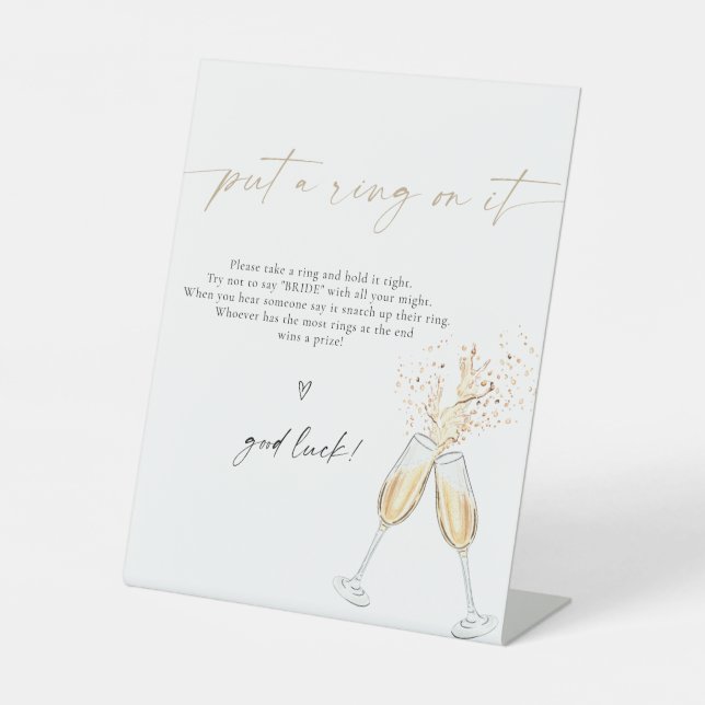 Boho Bridal Shower Put A Ring On It Sign (Front)