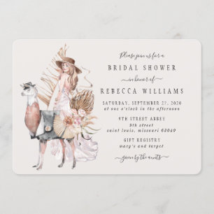 Boho Bride and Llama Bridal Shower Invitation