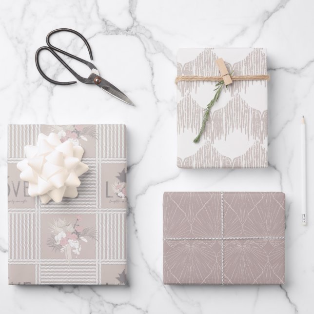 Boho Bride-Set B, Tropical Romance Gift Wrap (Front)