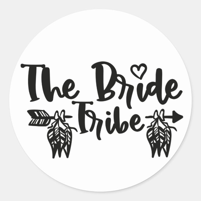 Boho Bride Tribe Bachelorette Bridal Shower Classic Round Sticker (Front)