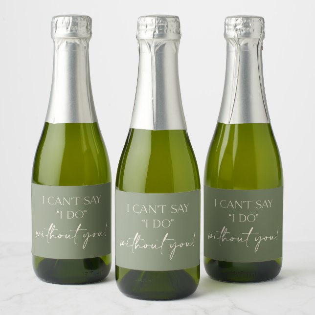 Boho Bridesmaid Proposal Mini Champagne Label  (Bottles)