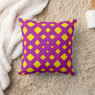 Boho Bright Yellow and Purple Cushion