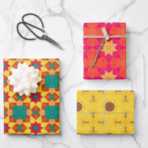Boho Brights Trio Wrapping Paper Sheet