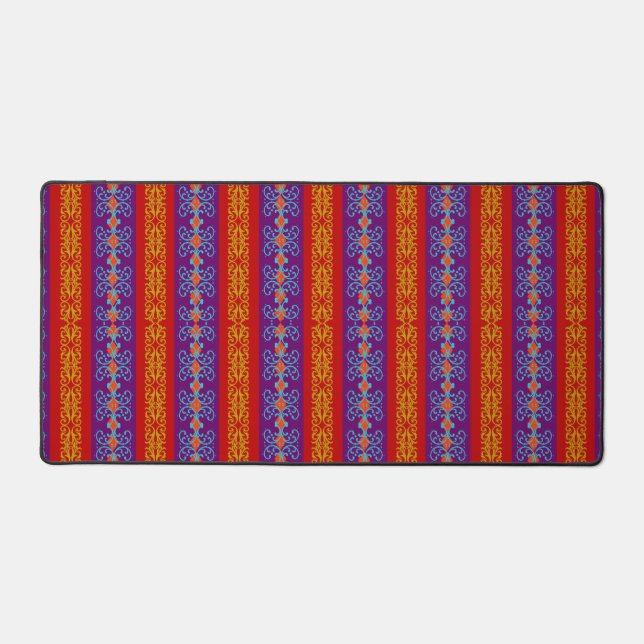 Boho Brocade Stripe Desk Mat (Front)