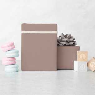 Boho Brown 9C7F74 Solid Colour Wrapping Paper