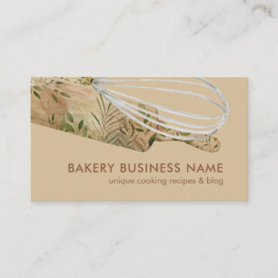 Boho Brown Modern Pastry Chef Catering Cake Maker Business Card