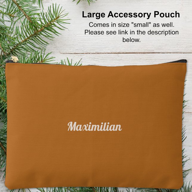 Boho Brown - Solid Large Accessory Pouch (Large Accessory Pouch - Boho Brown - Solid by Leapfroglisics Shop)