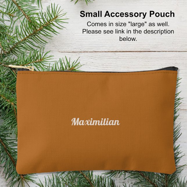 Boho Brown - Solid Small Accessory Pouch (Small Accessory Pouch - Boho Brown - Solid by Leapfroglisics Shop)