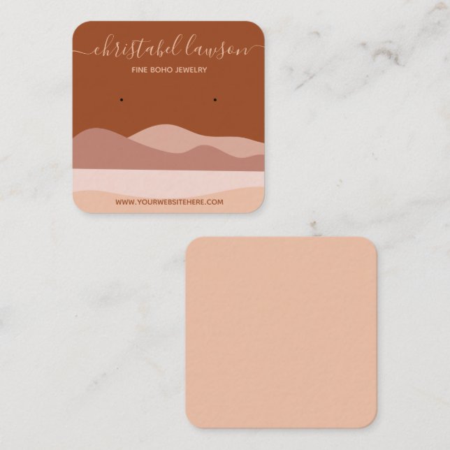 Boho Brown Terracotta Fine Jewellery Display Card (Front/Back)