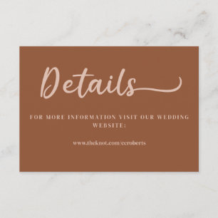 Boho Brown Terracotta Trendy Details Enclosure Card