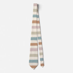 Boho Brush Stripes Seamless Earth Tone Tie