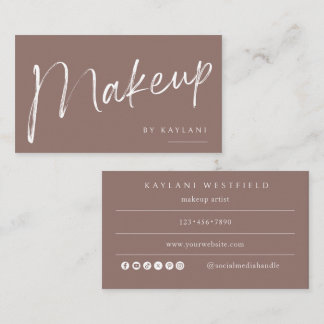 Boho Brushed Makeup Business Card Beauty Artist