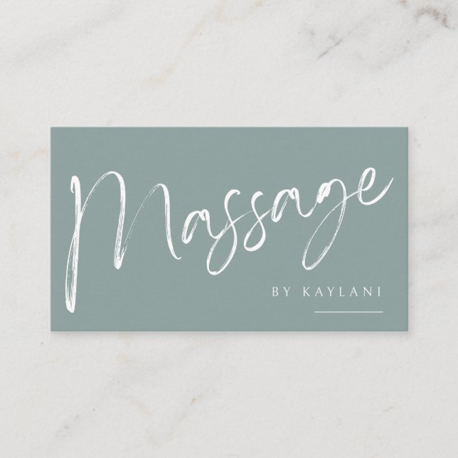 Boho Brushed Massage Business Card Body Therapy (Front)