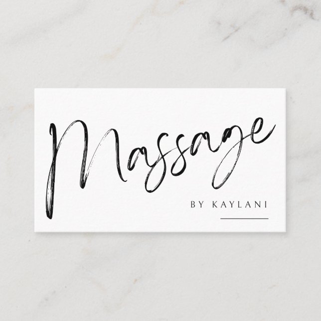 Boho Brushed Massage Business Card Body Therapy (Front)
