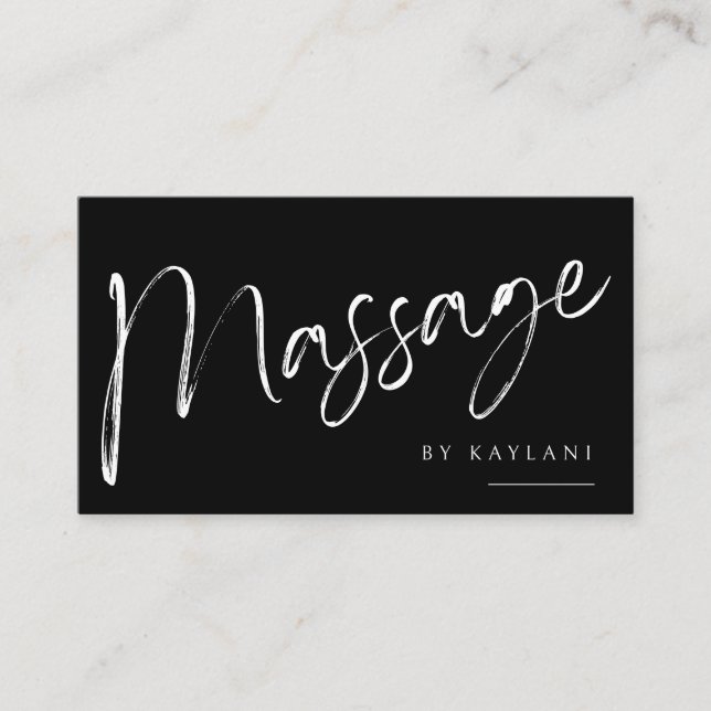 Boho Brushed Massage Business Card Body Therapy (Front)