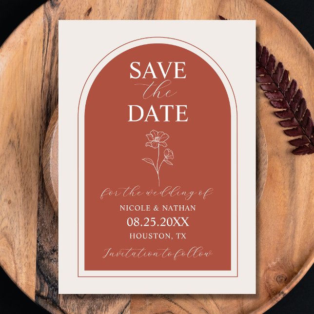 Boho Budget Terracotta Rust Flower Wedding | DIY Save The Date (Creator Uploaded)