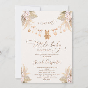 Boho Bunny Baby Shower Invitation