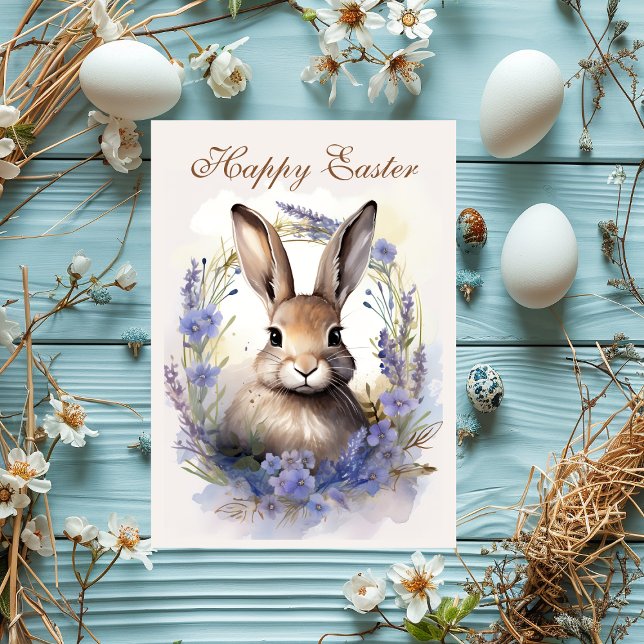 Boho Bunny Bliss: Happy Easter Wishes Holiday Card (Creator Uploaded)