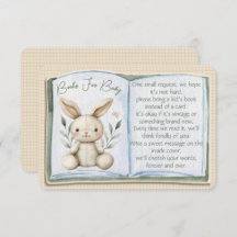 Boho Bunny Books For Baby Shower Enclosure Card
