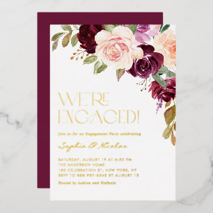 Boho Burgundy Peach Flowers Fall Engagement Party