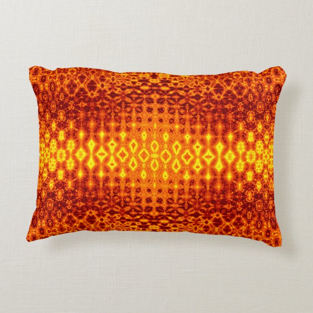 Boho burnt orange accent pillow. decorative cushion (Back)