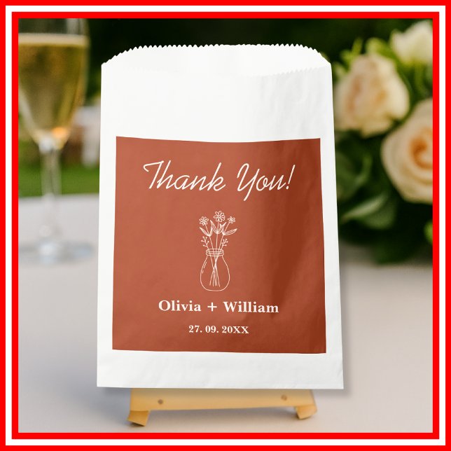Boho Burnt Orange | Floral Wedding Favour Bag (Creator Uploaded)