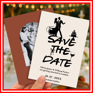 Boho Burnt Orange Modern Wedding Save The Date