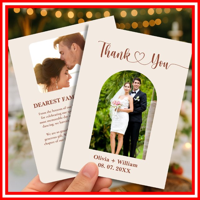 Boho Burnt Orange | Modern Wedding Thank You Card (Creator Uploaded)