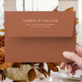 Boho Burnt Orange Terracotta Wedding Envelope