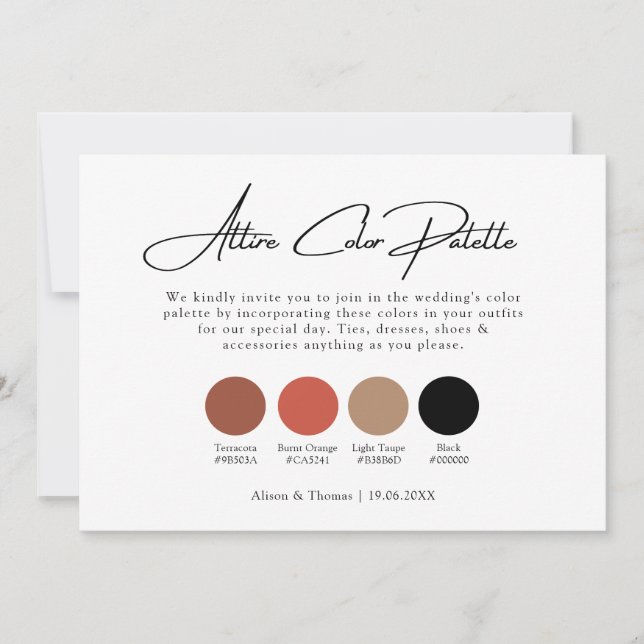 Boho Burnt Orange Wedding Colour Palette  Invitation (Front)