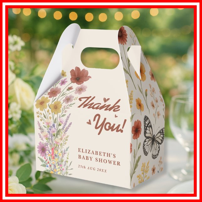 Boho Burnt Orange | Wildflower Butterfly Favour Box (Creator Uploaded)