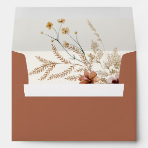 Boho Burnt Orange Wildflower Envelope