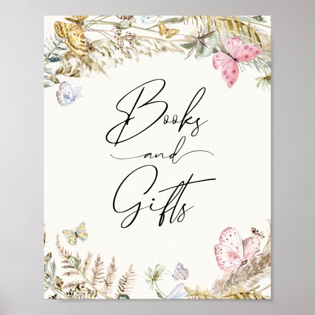  Boho Butterflies Books and Gifts Poster (Front)