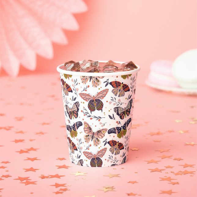 Boho Butterflies Paper Cups (Insitu)