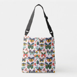 Boho Butterflies: Seamless Wallpaper Pattern. Crossbody Bag