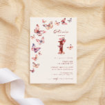 Boho Butterfly 1st Birthday  Invitation<br><div class="desc">Bohemian cream and terracotta script 1st birthday butterfly themed party invitation.</div>