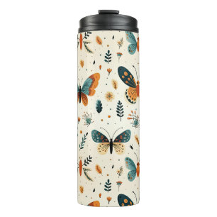 Boho Butterfly and Botanical Meadow Thermal Tumbler