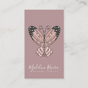 Boho Butterfly Artist Handmade Art Designer Blush Business Card