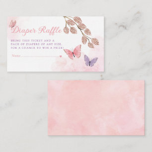 Boho Butterfly Baby Shower Diaper Raffle Ticket Enclosure Card