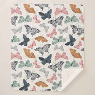 Boho Butterfly Baby Shower Gift Sherpa Blanket