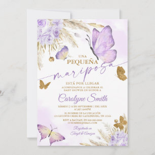 Boho Butterfly Baby Shower in Spanish Invitation
