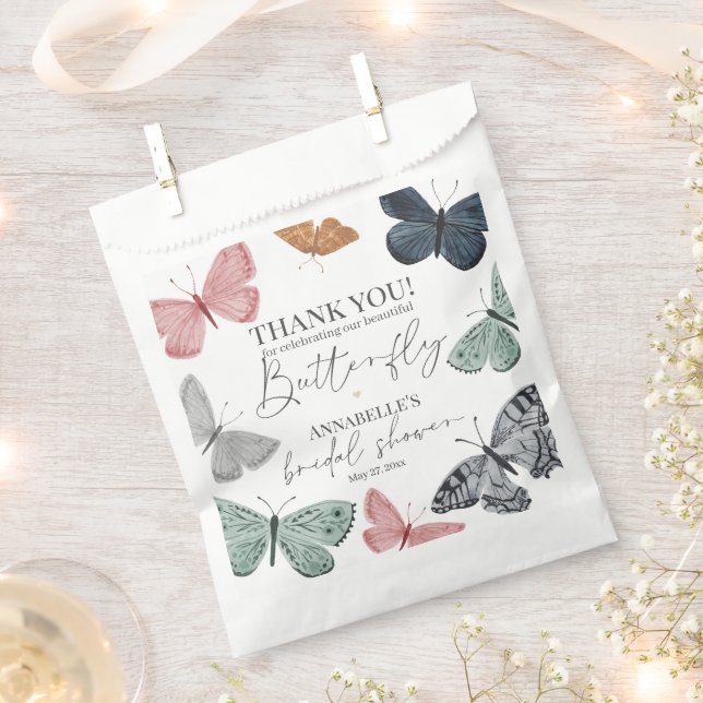 Boho Butterfly Bridal Shower Dessert Favour Bag (Clipped)