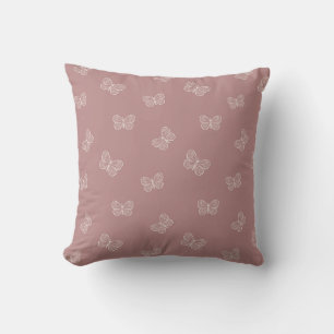 Boho Butterfly Modern Baby Girl Muted Pink Mauve Cushion